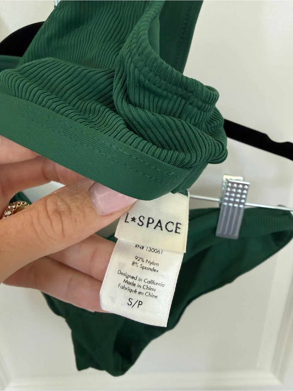 l*space Deep Green Ribbed Bikini Set - Picture 3 of 5